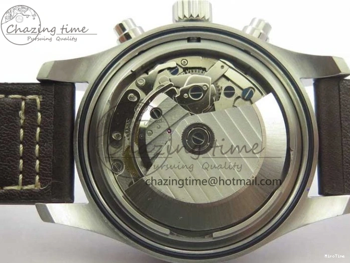 MIROTIME 1221 Pilot Chrono Spitfire IW387903 SS ZF 1:1 Best Edition Black Dial on Brown Leather Strap A OdorResistant 7127